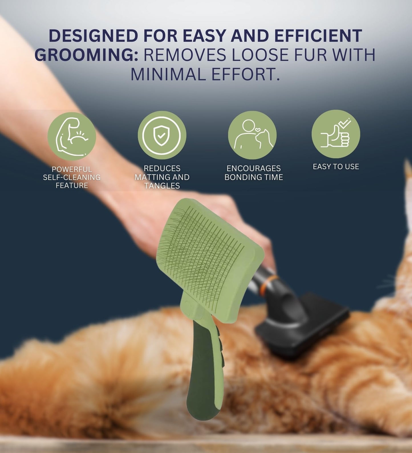 SAFARI SELF-CLEANING SLICKER BRUSH FOR CATS Bundle with PET FOOD CAN COVER – Reduces Shedding, Removes Tangles & Mats, Gentle Grooming with Stainless Steel Pins – Gift Set (2 Items)
