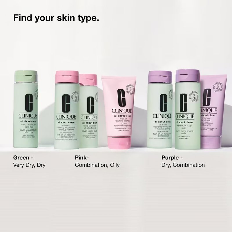Clinique All About Clean Rinse-Off Foaming Face Wash | Face Cleanser With Hyaluronic Acid + Glycerin For Oily Skin Types | Dissolves Makeup + Sunscreen, 8.5 Fl Oz