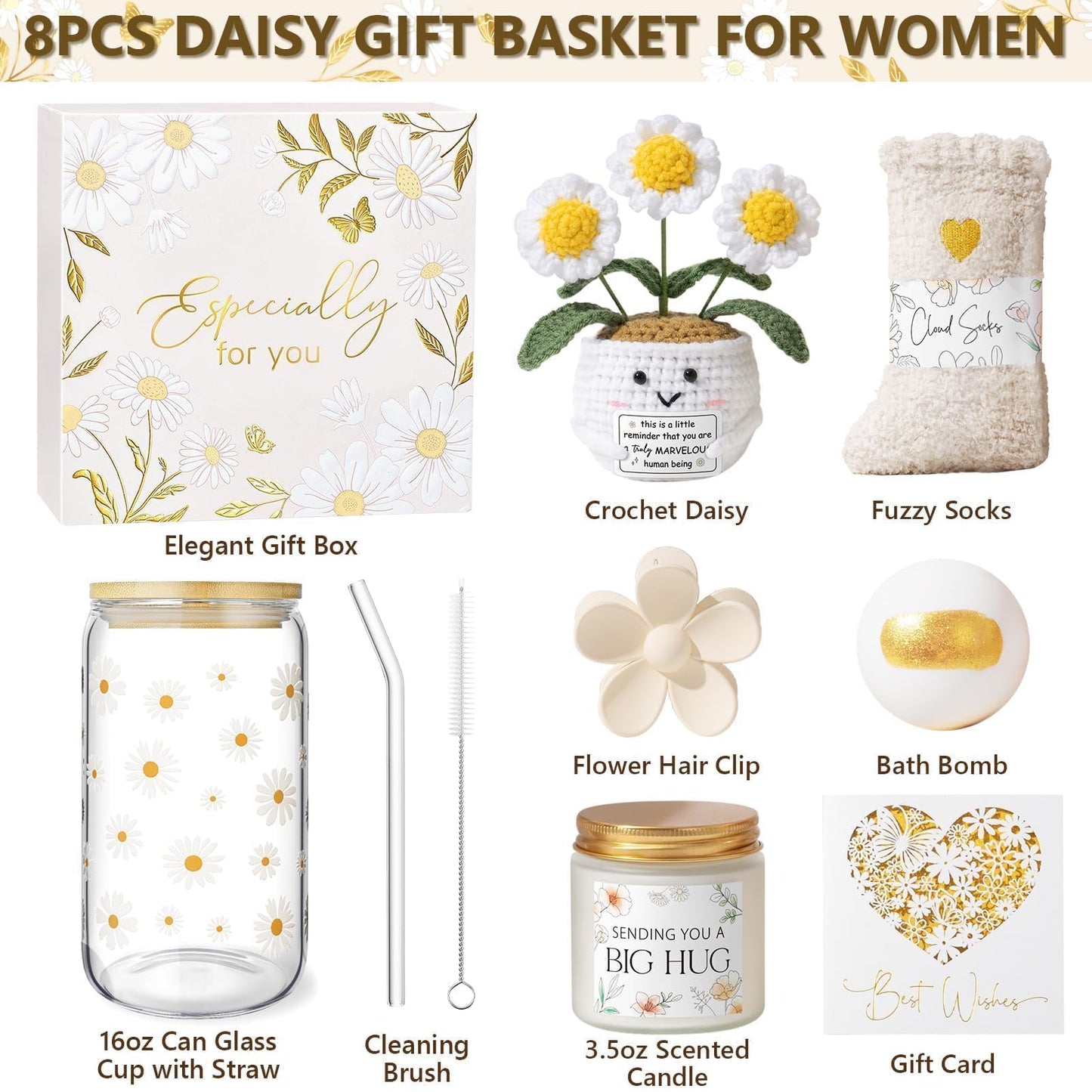 Birthday Gifts for Women Care Package Get Well Soon Gift Baskets, Unique Self Care Spa Gift Set for Women, Mothers Day Thinking of You Inspirational Gifts for Womens Mom Her Friends Sister Teen Girls