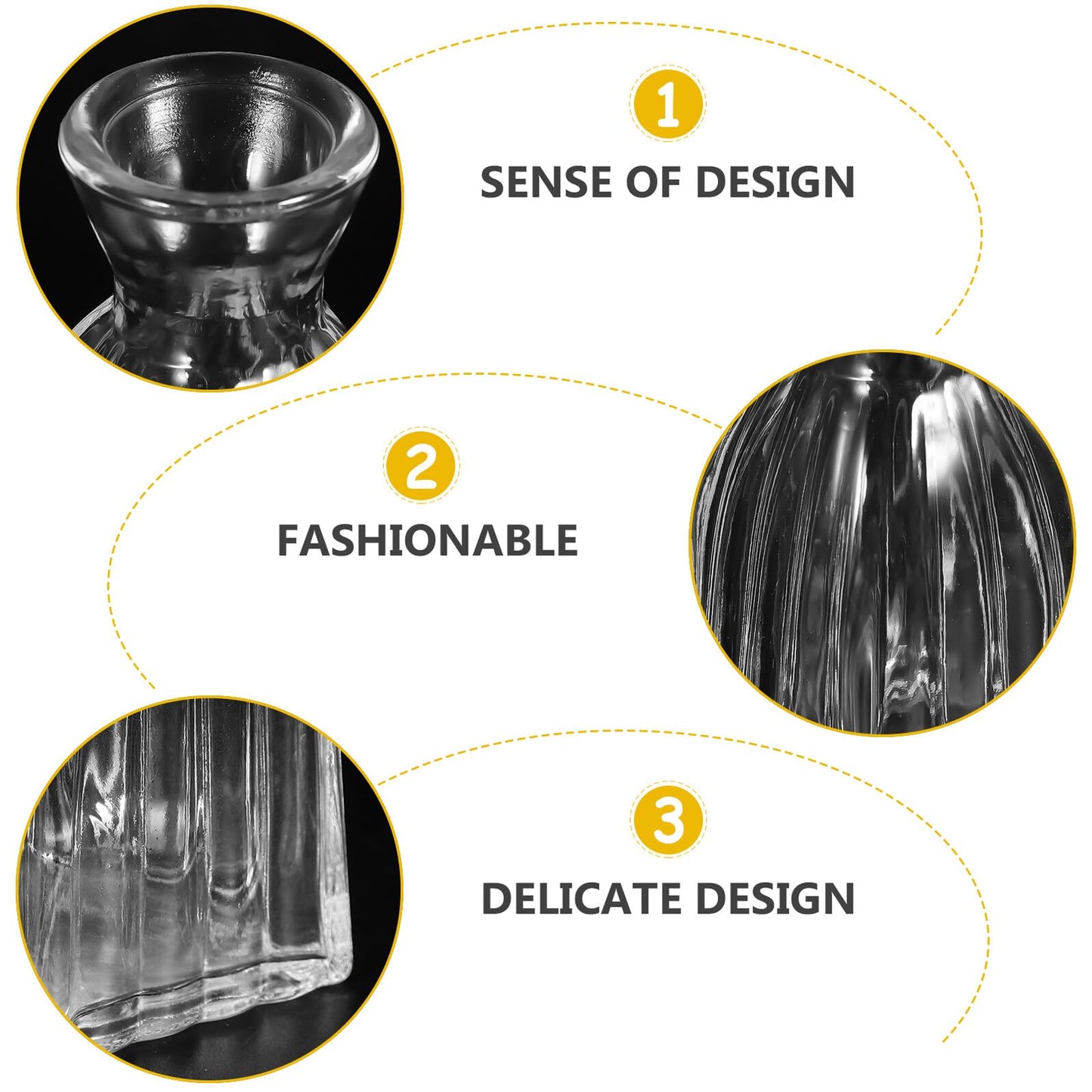 JECOMPRIS 4pcs Creative Glass Flower Vases Set, Unique Indoor Terrarium Vase for Desktop Home Décor, Glass Container for Hydrating Green Plants and Flowers