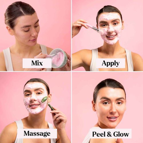 Jelly Face Mask for Facials - 24K Gold + Rose + Lavender (Pack of 3) - Hydrating Brightening & Nourishing - Free Jade Roller & Spatula - Professional Hydrojelly Masks -Perfect for Vajacial - 69 Oz Jar