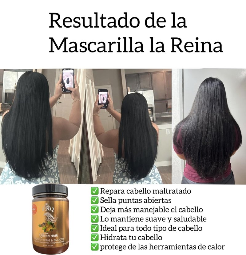Keratina Capilar La Reina Del Cabello La Niquereña 850ML – Hidratante y Reparadora | Brillo, Suavidad, Antifrizz y Protección Térmica | Para Todo Tipo de Cabello