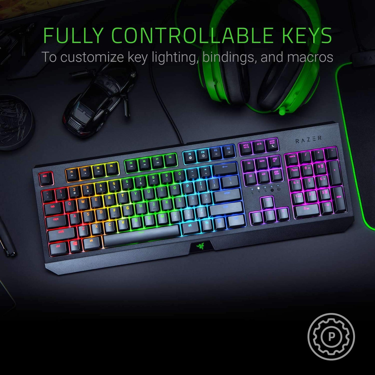 Razer BlackWidow Mechanical Gaming Keyboard: Green Mechanical Switches, Tactile & Clicky, Chroma RGB Lighting, Anti-Ghosting, Programmable Macro Functionality