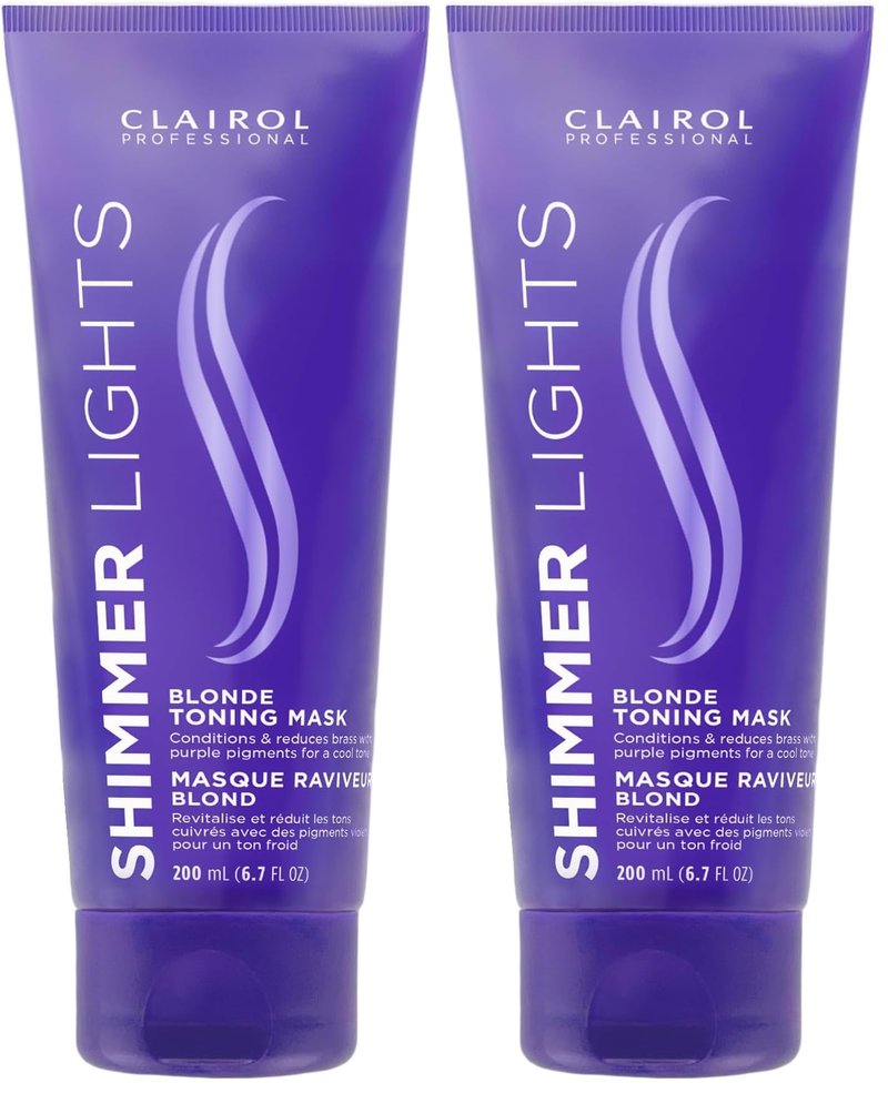 Clairol Professional Shimmer Lights Violet Toning Mask 200mL - Packaging may vary,(Pack of 2)