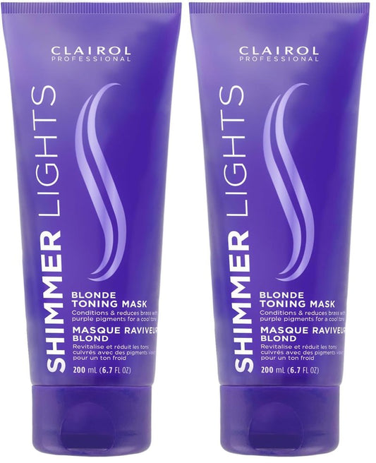 Clairol Professional Shimmer Lights Violet Toning Mask 200mL - Packaging may vary,(Pack of 2)