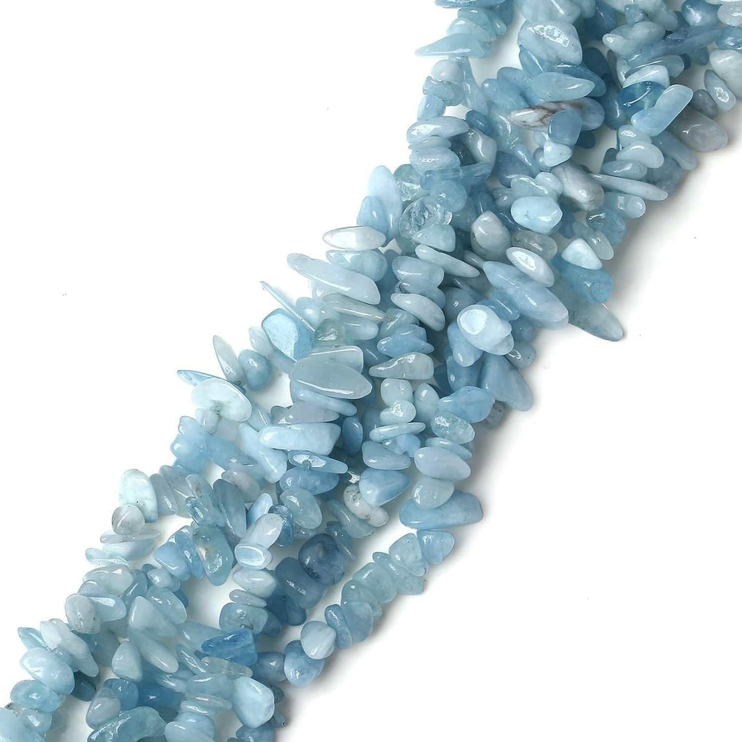 Natural Chip Stone Beads 450pcs Aquamarine Chips 5-8mm Genuine Real Irregular Healing Crystal Rocks Hole Drilled DIY Loose Gemstone Beads for Jewelry Making Bracelet Earrings Necklace Crafting