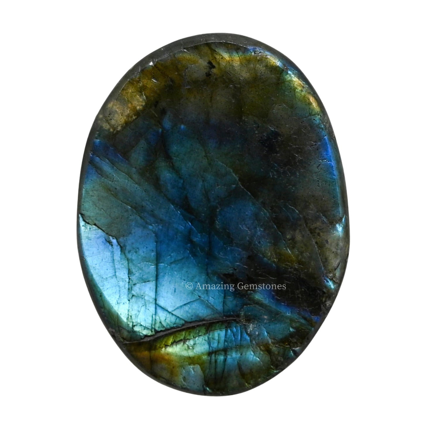 Amazing Gemstone Labradorite Thumb Worry Stone, Anxiety Stone, Healing Crystals - Piedra Crystal Fidget for Gift, Meditation, Calming, Relaxation, Stress Relief