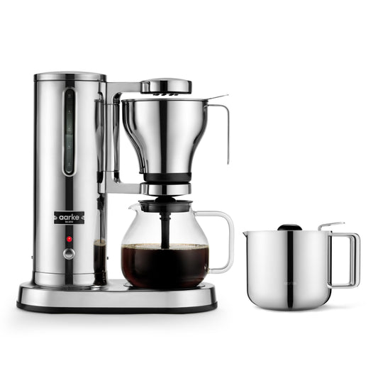 aarke Coffee Maker and Thermal Jug Bundle - Premium SCA-Certified Brewer with Vacuum Insulated Stainless Steel Thermal Carafe, Blooming Mode, 42 fl oz, Stainless Steel