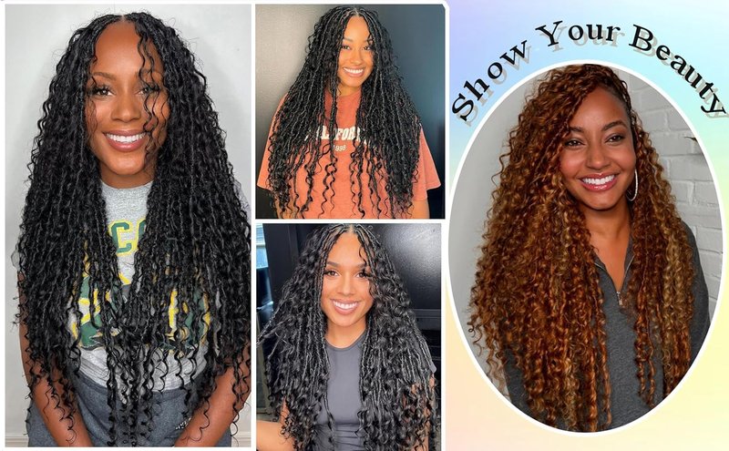 Boho Faux Locs Crochet Hair - 30 Inch Goddess Locs with Curly Ends | 8 Packs for Black Women