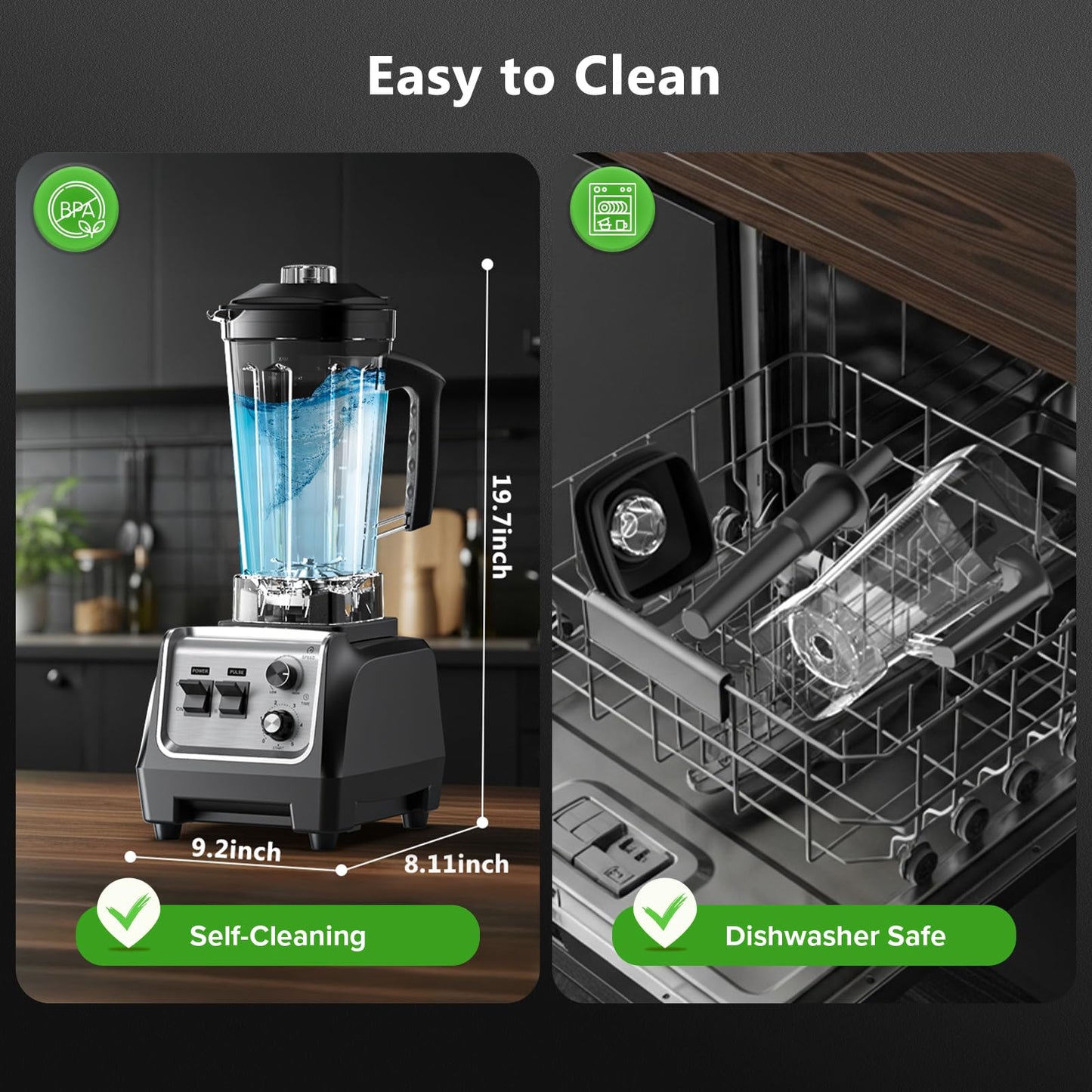 H-Duka Blender for Smoothies with 1800 Watt Motor Powerful Countertop Blenders for Kitchen 70OZ Large Capacity Smoothie Blender and Grinder Combo for Ice Crush Frozen Drinks Puree