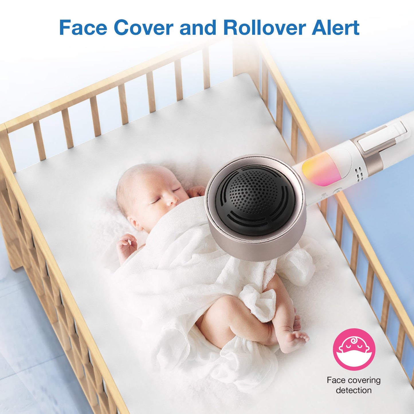 VTech V-Care VC2105 1080p FHD Over-The Crib Mount Smart Baby Monitor 5” 720p LCD Screen,Table Stand,Remote Access,Versatile Placement,Intelligence Detection, Sleep Analysis,18hrs Recording,with WiFi