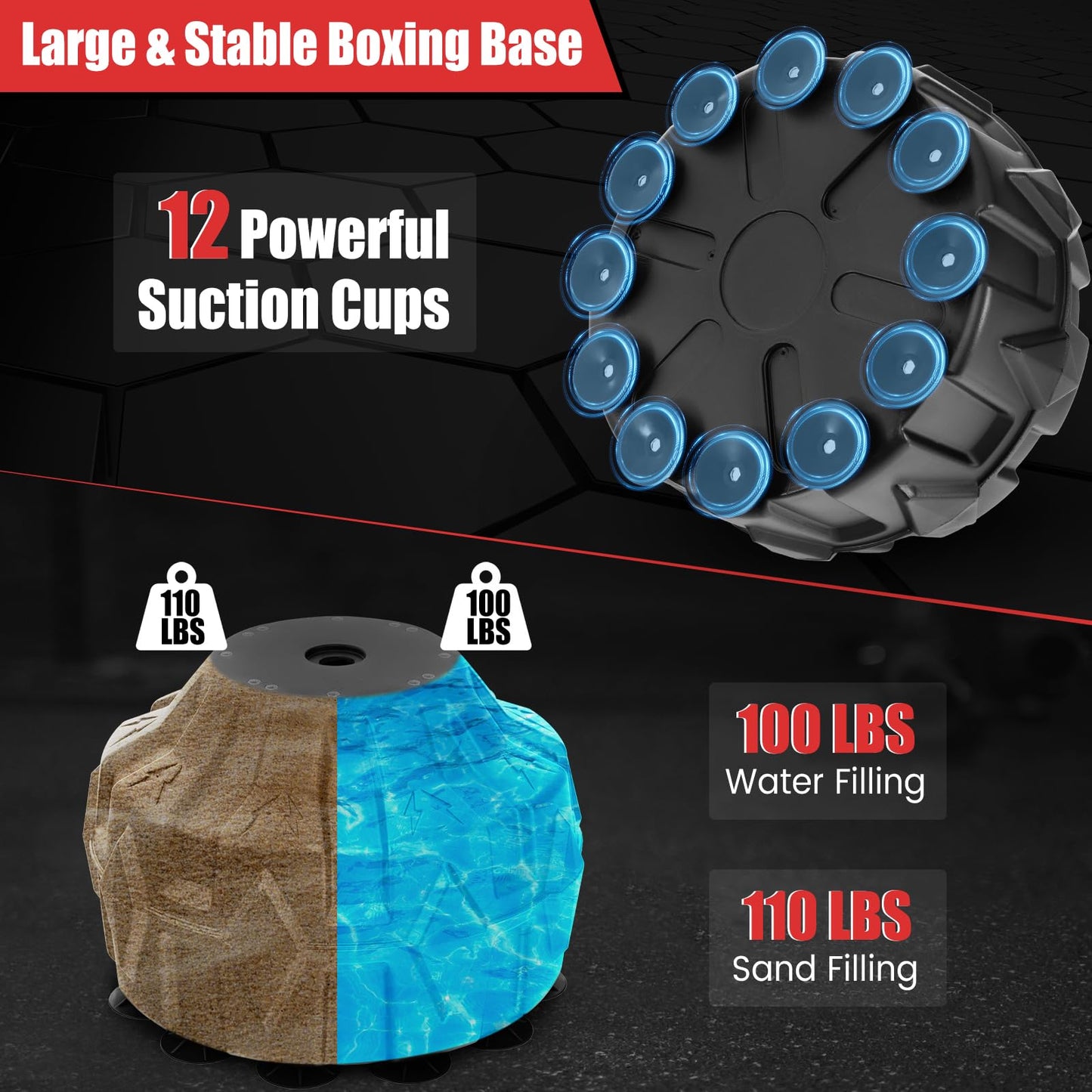 GYMAX Punching Bag for Adults, 70” Punching Stand with Suction Cup Base, TPR Shock Absorber & Multi-Layer Construction, Standing Punching Bag, Heavy Duty Boxing Equipment for Kickboxing MMA Muay