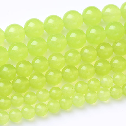 60PCS 6MM Natural Apple Green Chalcedony Stone Beads Round Loose Stone Beads for Jewelry Making DIY Energy Stone Healing Power Bracelet 15"