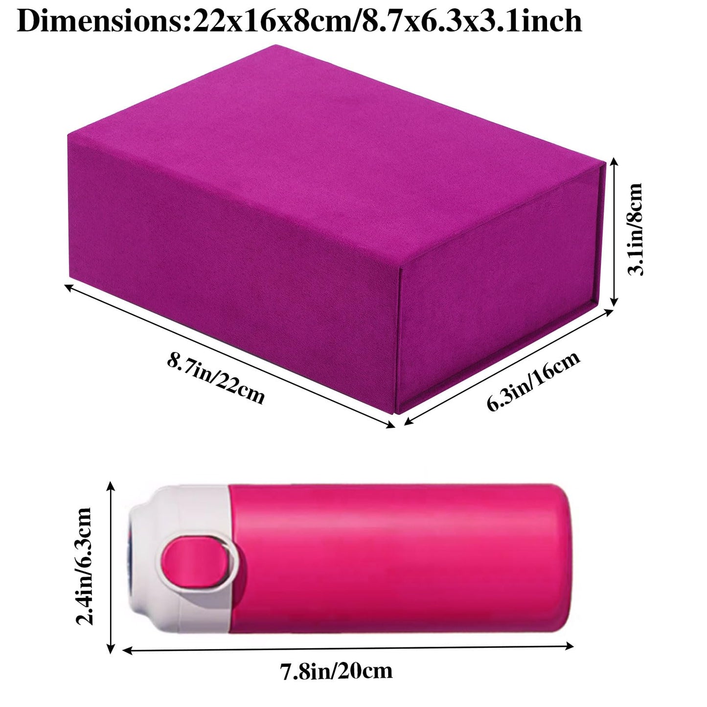 GREDNA 2PCS 8.7"x6.3"x3" Purple Velvet Box, Foldable Gift Box, Magnetic Closure Lid Gift Box For Presents For Mother's Day, Birthdays, Bridal Showers,Weddings, Wrapping Gifts(Purple)