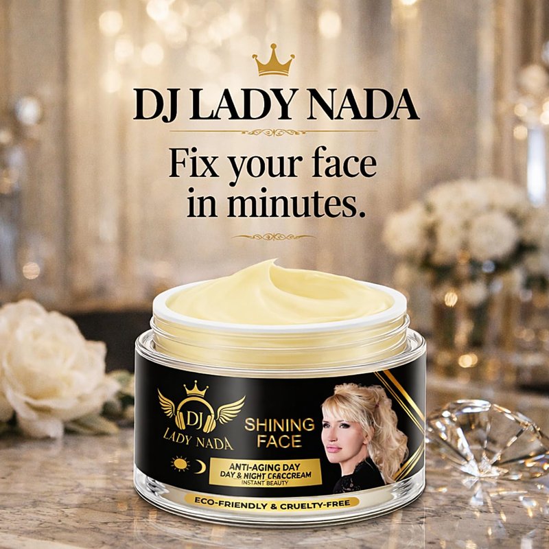 DJ LADY NADA Anti-Aging Face Cream – Instantly Smooths Fine Lines, Visible Glow Lasts Up to 8 Hours – Lightweight Anti-Wrinkle Moisturizer with Hyaluronic Acid & Vitamin E – 1.7 oz