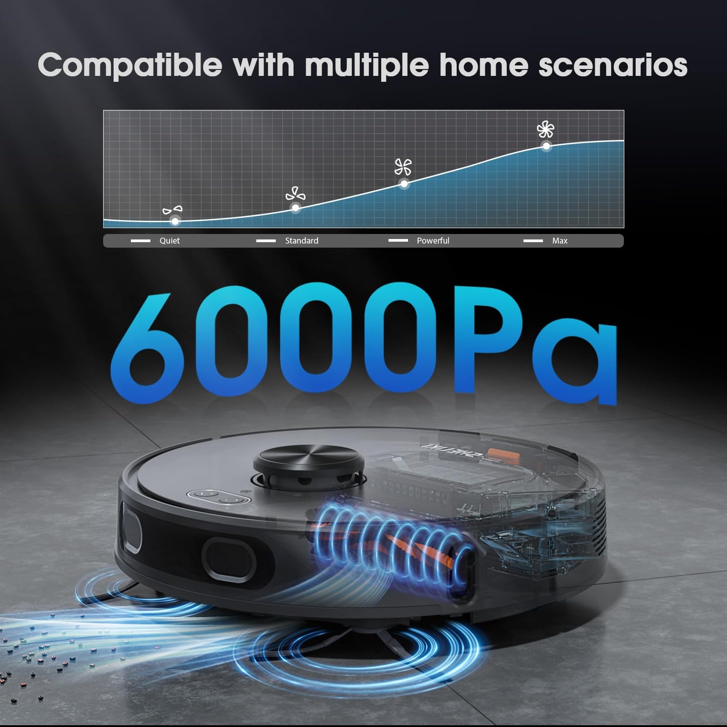 Robot Vacuum and Mop Combo, Robotic Vacuums Cleaner with LiDAR Navigation, Smart Mapping, Strong Suction, with WiFi/App/Alexa/Voice Control, Obstacle Avoidance, for Home, Wood/Hard Floors, Pet Hair