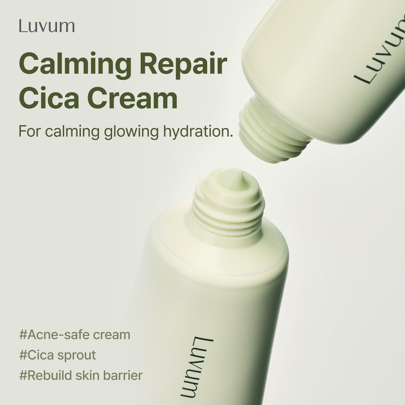 LUVUM Calming Repair Cica Cream, Centella, Recovery Night Cream, 1.7 fl. oz