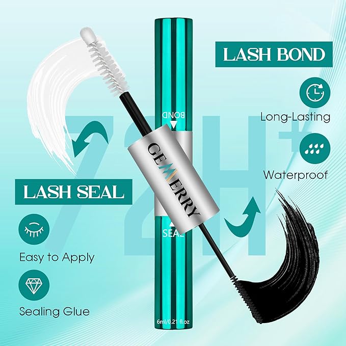 GEMERRY Fluffy Lash Extension Kit Thick Lash Clusters Kit Eyelash Clusters 280Pcs D Curl Eyelash Extension Kit With Lash Bond and Seal, Lash Tweezers, DIY Lash Extension(100P-10-18mm)