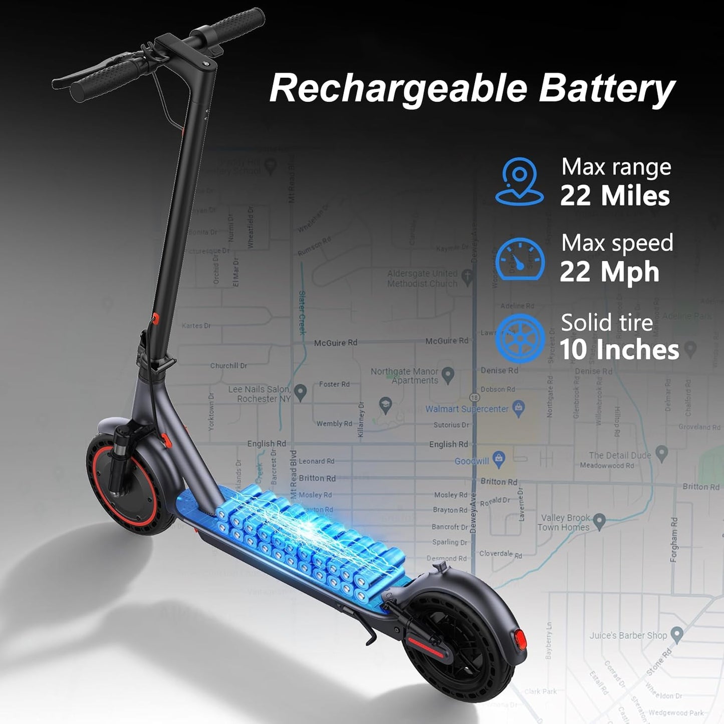MAXSHOT Electric Scooter for Adults, 8.5/10/14" Tires, 19/22Mph, 350W/500W Motor, 21-28 Miles Range, Folding E-Scooter with Dual Suspension,APP Control