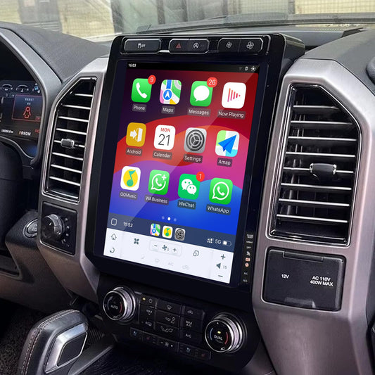 12.1 Inch Android 13 Car Radio for Ford F150 2015-2022 F250 F350 F450 2017-2022,Snapdragon 665 Car Stereo Upgrade,Tesla Style Touch Screen Head Unit Carplay,Android Auto,WiFi,4G,AM FM,Fast Boot