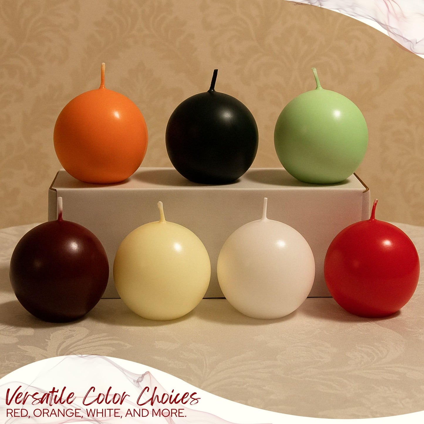 Biedermann & Sons 8-Hour Long Burning Unscented Round Ball Candles, Red, 2.5 Inch - Set of 4