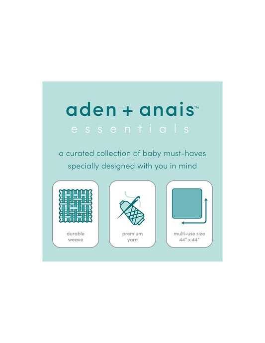 aden + anais Essentials Swaddle Blanket, Boutique Muslin Blankets for Girls & Boys, Baby Receiving Swaddles, Ideal Newborn & Infant Swaddling Set, Perfect Shower Gifts, 4 Pack, Tropicalia