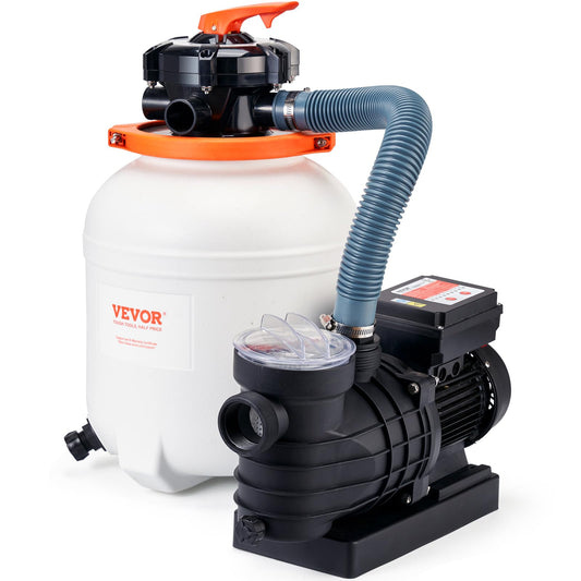 VEVOR 12-inch Sand Filter Pump for Above Ground, Digital Programmer Timer, 3000GPH, 1/2 HP Pool Pumps System & Filters Combo Set with 6-Way Multi-Port Valve & Strainer Basket, Easy Installation