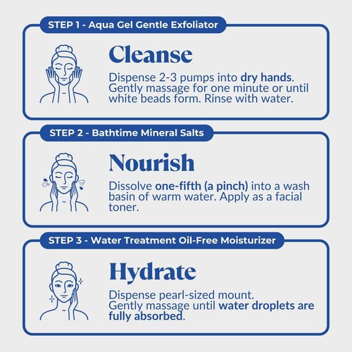 Cure by Toyo | The Beauty 3-Step Skincare Kit | Gentle Exfoliating Gel, Himalayan Salts & Moisturizing Cream | All Skin Types | Anti-Aging