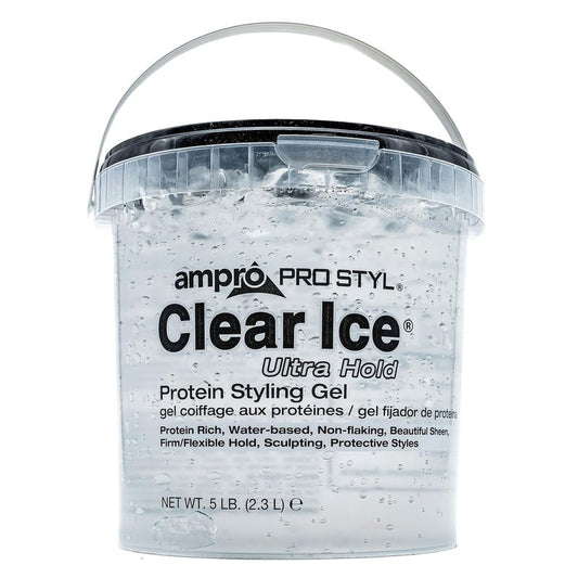 Clear Ice Styling Gel - Non-Flaking, Alcohol-Free Vegan Formula for Strong Hold | 80 oz