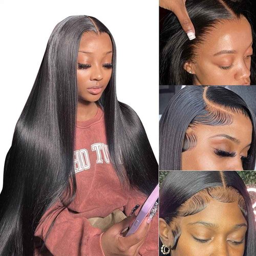 Panse Hair Lace Front Wigs Human Hair Straight 13x4 HD Transparent Lace Frontal Human Hair Wigs Pre Plucked with Baby Hair 180% Density (22inch)