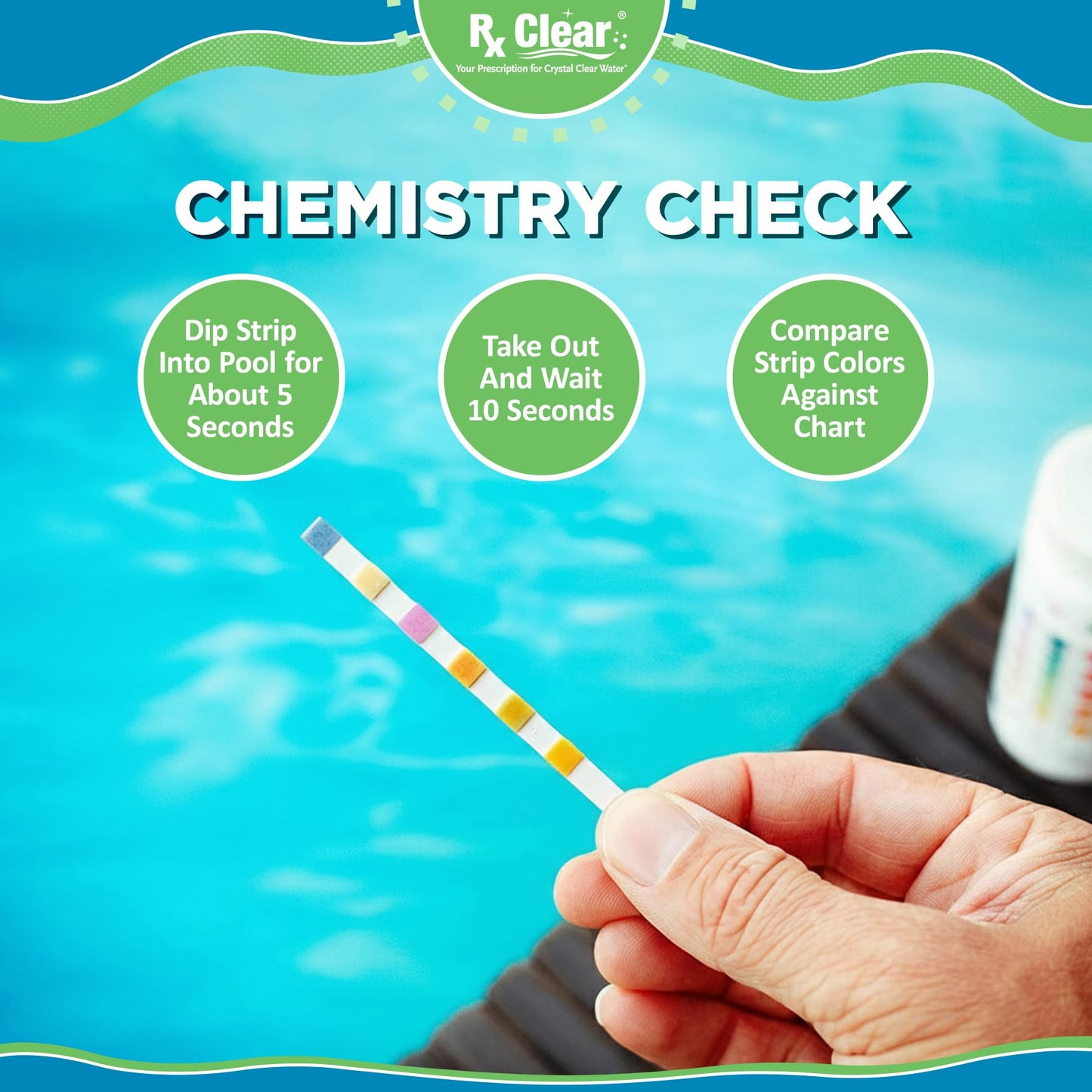 Rx Clear 7% Copper Algaecide | Kills and Prevents Algae for In-Ground and Above Ground Swimming Pools | Safe Formula for Swimmers | One Quart Bottles | 2 Pack