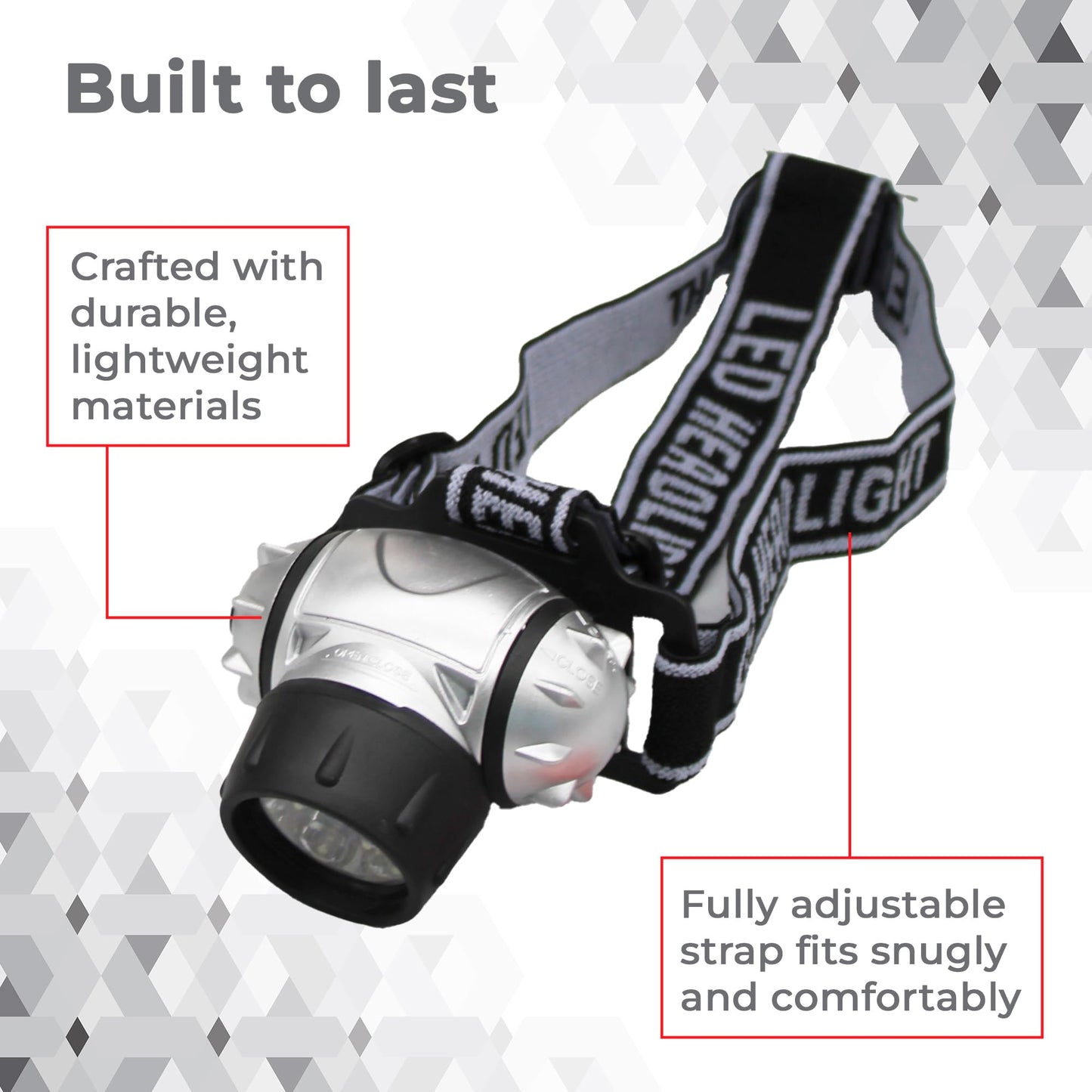 American Red Cross Hands-Free LED Headlamp, 4-Mode Battery Powered Headlamp, Hurricane Preparedness Items for Emergency Use, Camping, and More