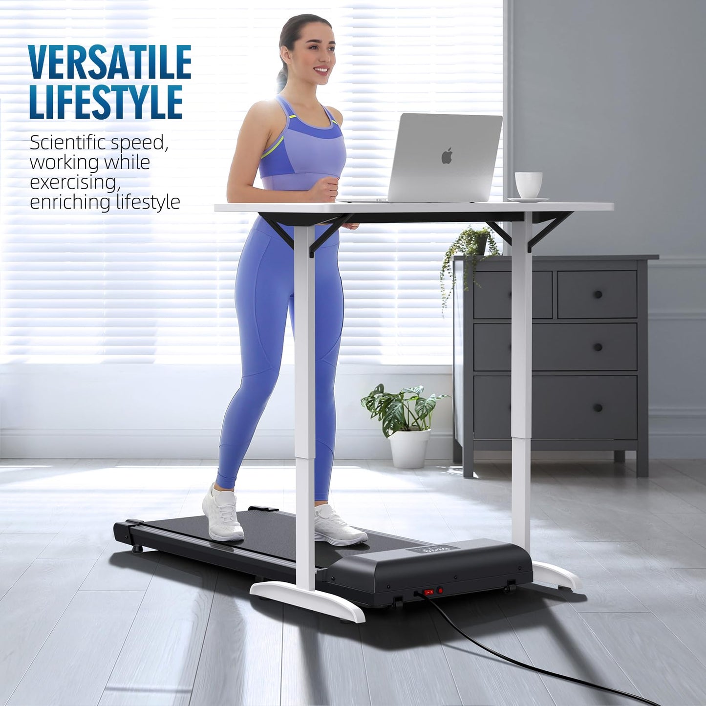 Sienfix Walking Pad，Under Desk Treadmill 2 in 1 Treadmills，Portable Walking Treadmill 2.5HP, 320lbs Max Weight Remote Control LED Display,Installation-Free Jogging Machine for Home/Office