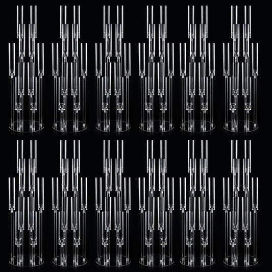 12PCS Acrylic Candle Holder for Party Table Centerpiece,Clear Acrylic Candelabra Centerpiece for Wedding Christmas Baby Shower Event Candles,Fit 0.8" LED Candles"