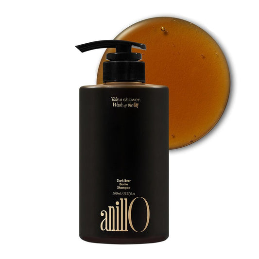 ANILLO Dark Beer Biome Shampoo - Vegan Thicker Hair & Sclap Care with Caffeine & Green Mint Complex for Volumizing Hair- Deep Cleansing, Oil Control & Cooling Effect, Sulfate-Free 500 ml / 16.9 fl oz