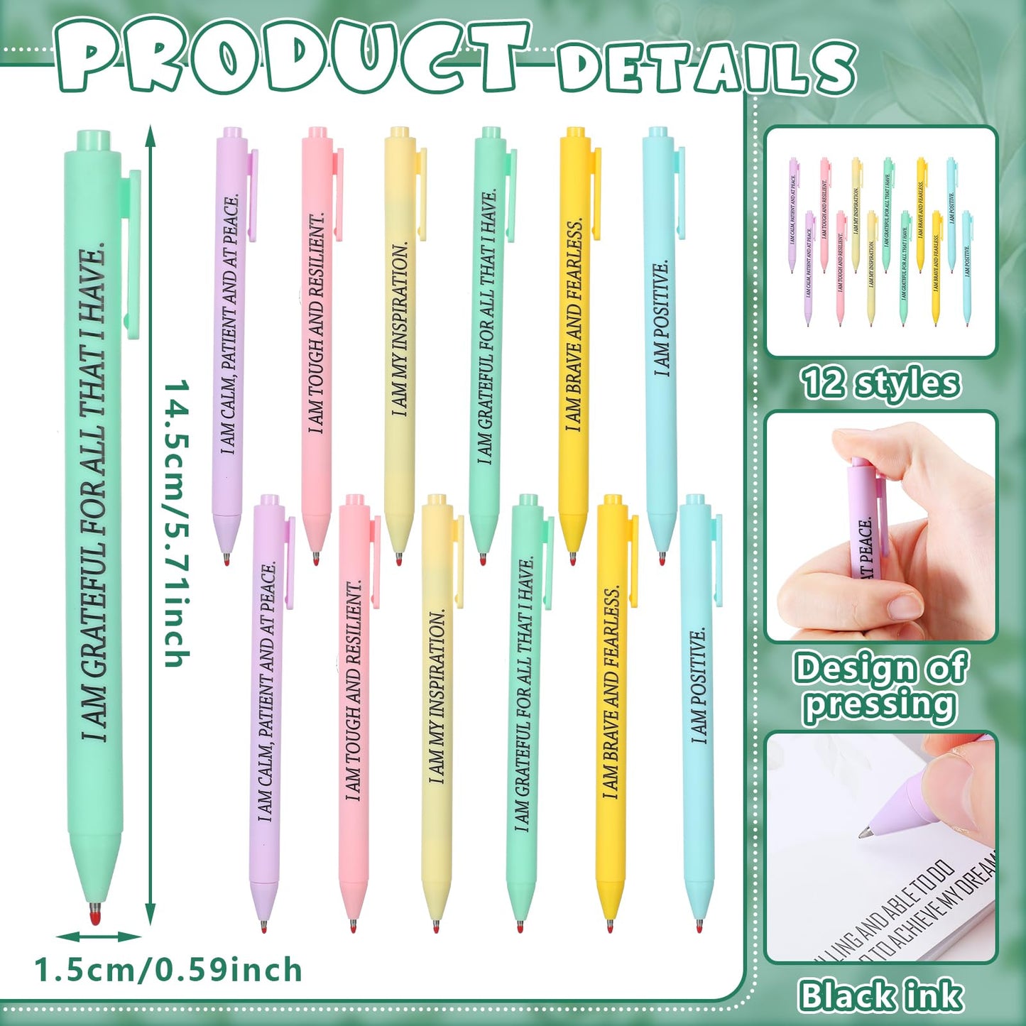 Maitys 24 Sets Thank You Teacher Appreciation Gift for Women Employee Positive Affirmation Gift Inspirational Sticky Note Greeting Cards Pen Ribbon Motivational Notepad for Coworker Office(Eucalyptus)
