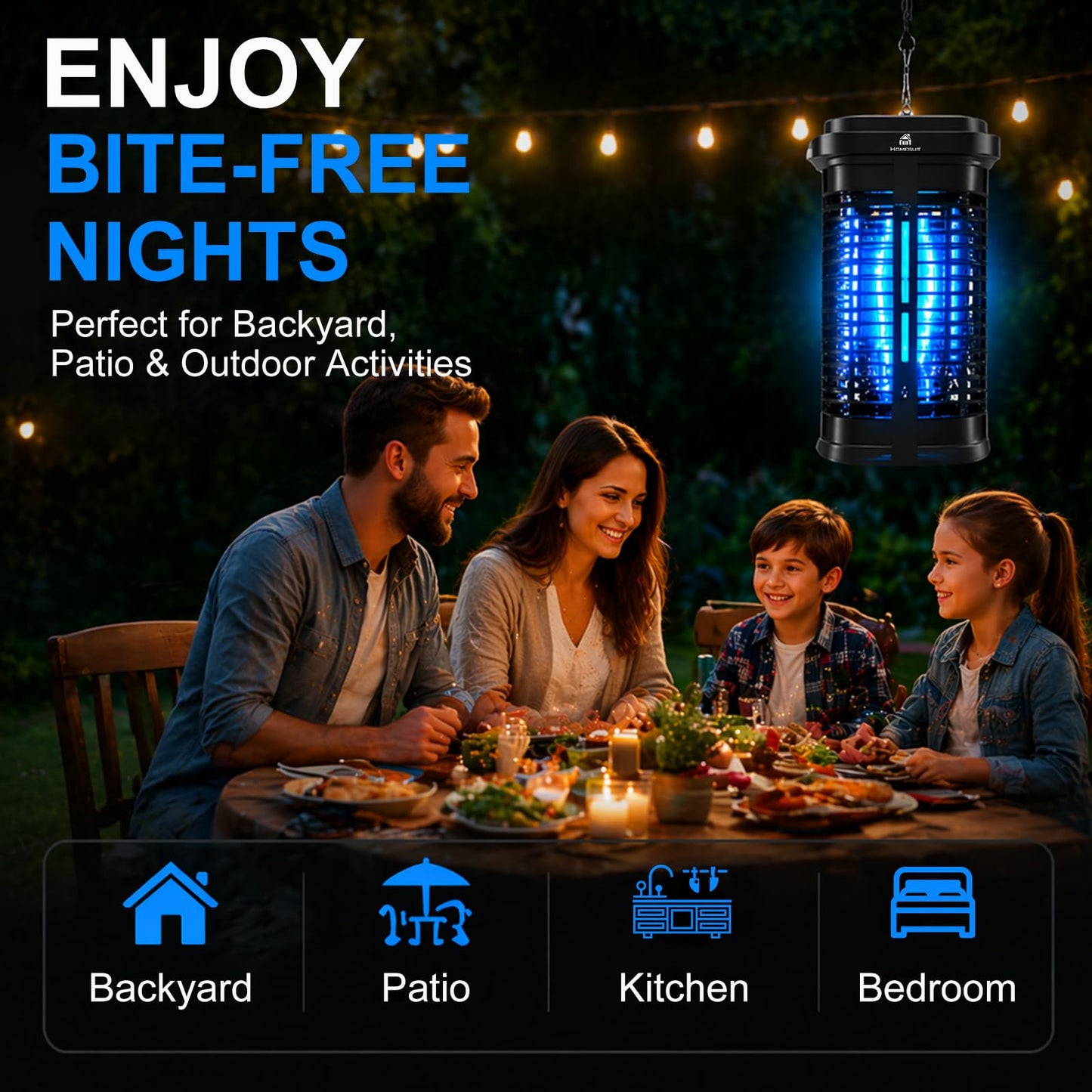 Homesuit Bug Zapper Outdoor 20W, High Powered 4000V Electric Mosquito Zapper with Switch, Waterproof Bug Zappers, Electronic Mosquito Killer, Mosquito Trap for Home Backyard Patio