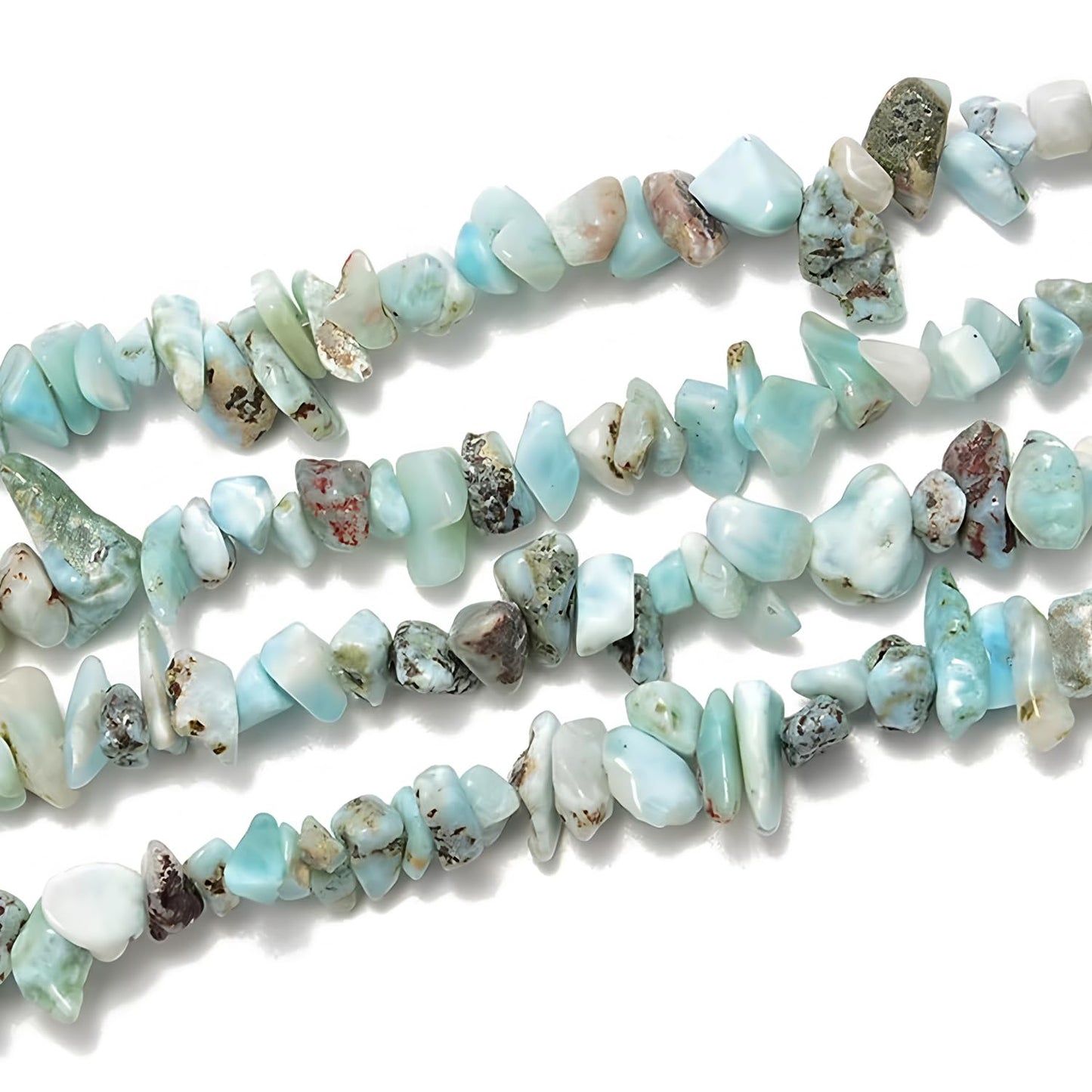 HAAMIIQII 5-8mm Natural Larimar Chips Beads Irregular Freeform Chip Loose Gemstone Beads Semi Precious Stone for Jewelry Making Strand 30 Inch