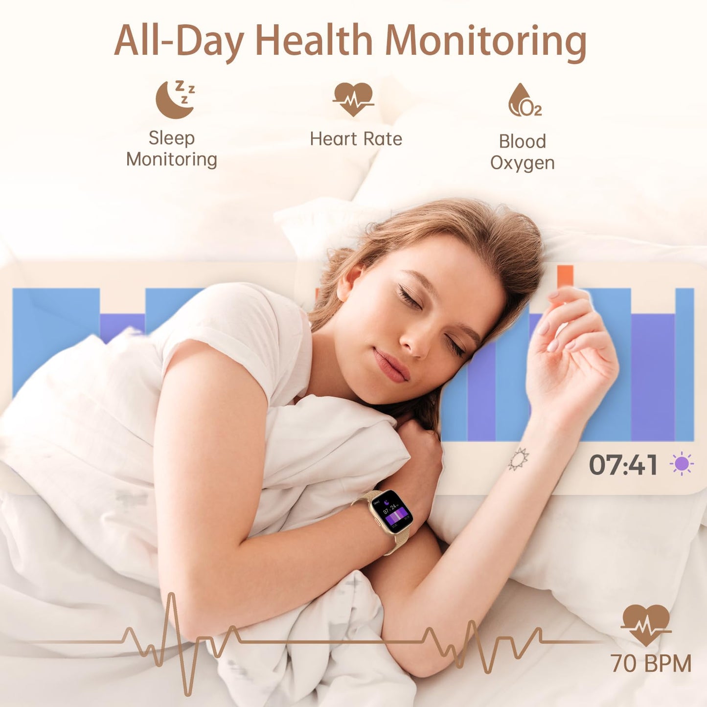 taopodo Smart Watches for Women, 1.91" HD Fitness Tracker (Answer/Make Calls), IP68 Waterproof, 120+ Sport Modes with Heart Rate and Sleep Monitor, Fitness Watch for iPhone/Android