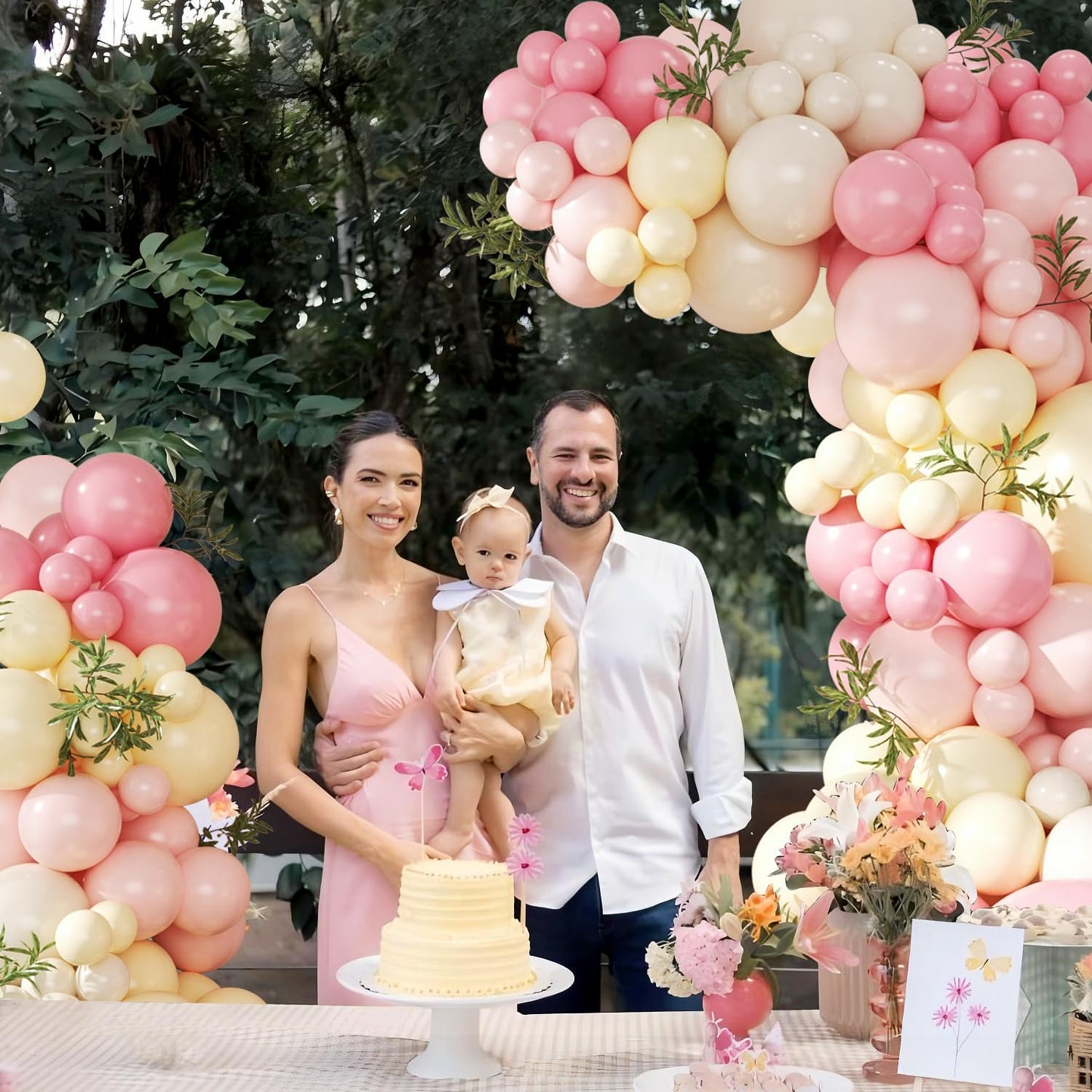 Pink and Yellow Balloon Arch Kit Pastel Pink Light Pink Yellow Sand White Balloons for Birthday Baby Shower Bridal Shower Wedding Bee Bear Themed Party Decorations