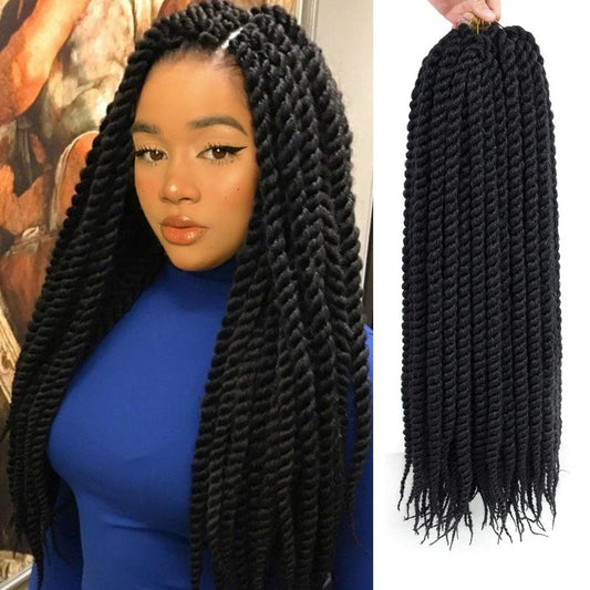 Admutty Havana Twist Crochet Hair, Jumbo Senegalese Twist Pre-Looped Synthetic Braiding Hair for Women, Soft & Lightweight Pre-Twisted Crochet Braids