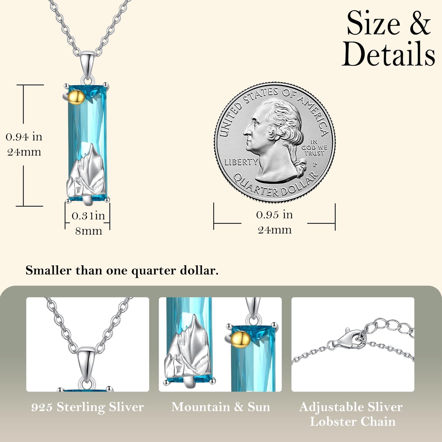 AENEAS Valentines Day Gifts for Women Her Mountain Necklace for Women 925 Sterling Silver Crystal Nature Jewelry Gift for Skiers Hikers Campers Climbers and Nature Lovers