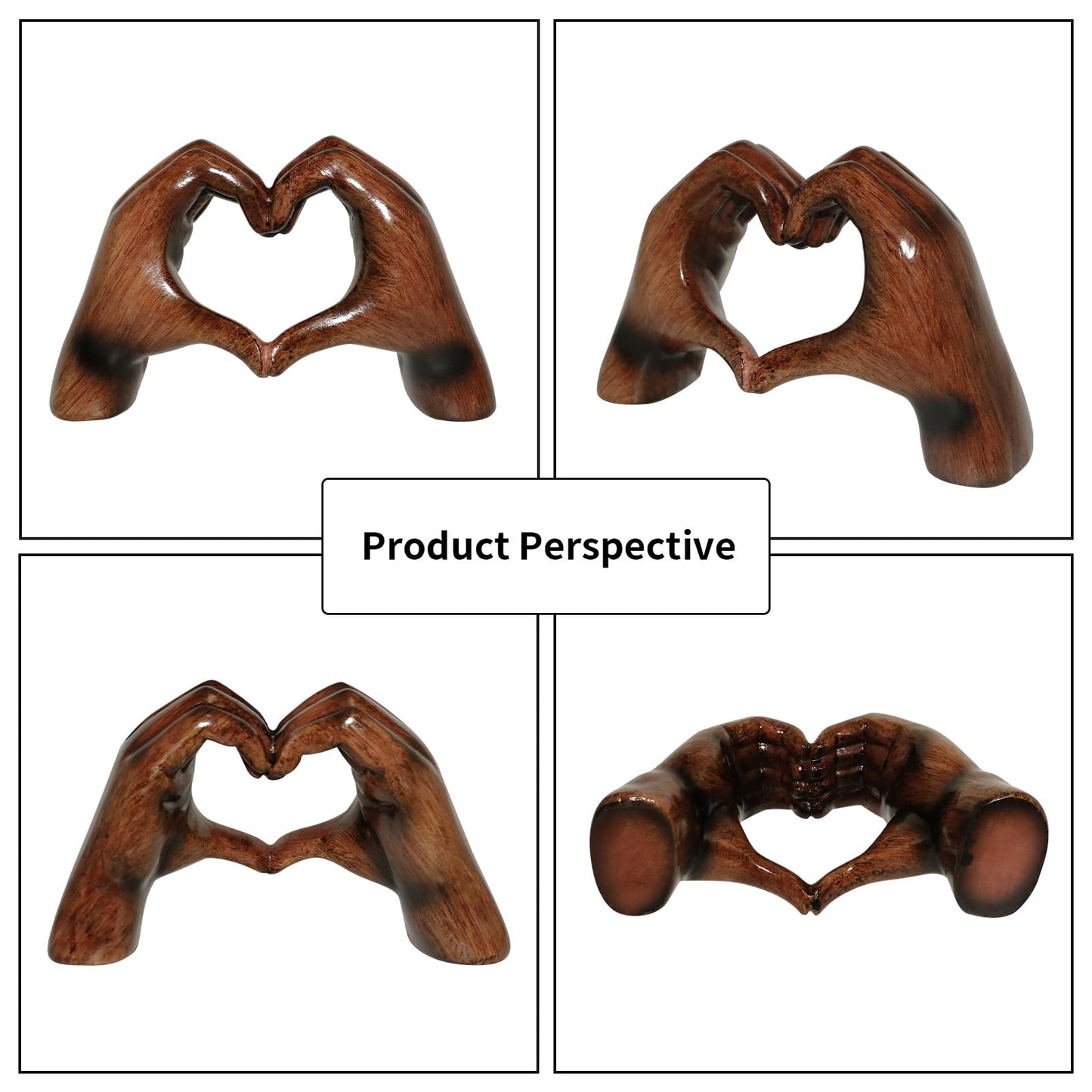 Toparad Heart Hands Sculpture Aesthetic Decor, Love Hands Heart Statue Decoration for Living Room Table Office Bedroom Bookshelf, Unique Birthday Idea for Girls Sisters Girlfriend Mom Teacher