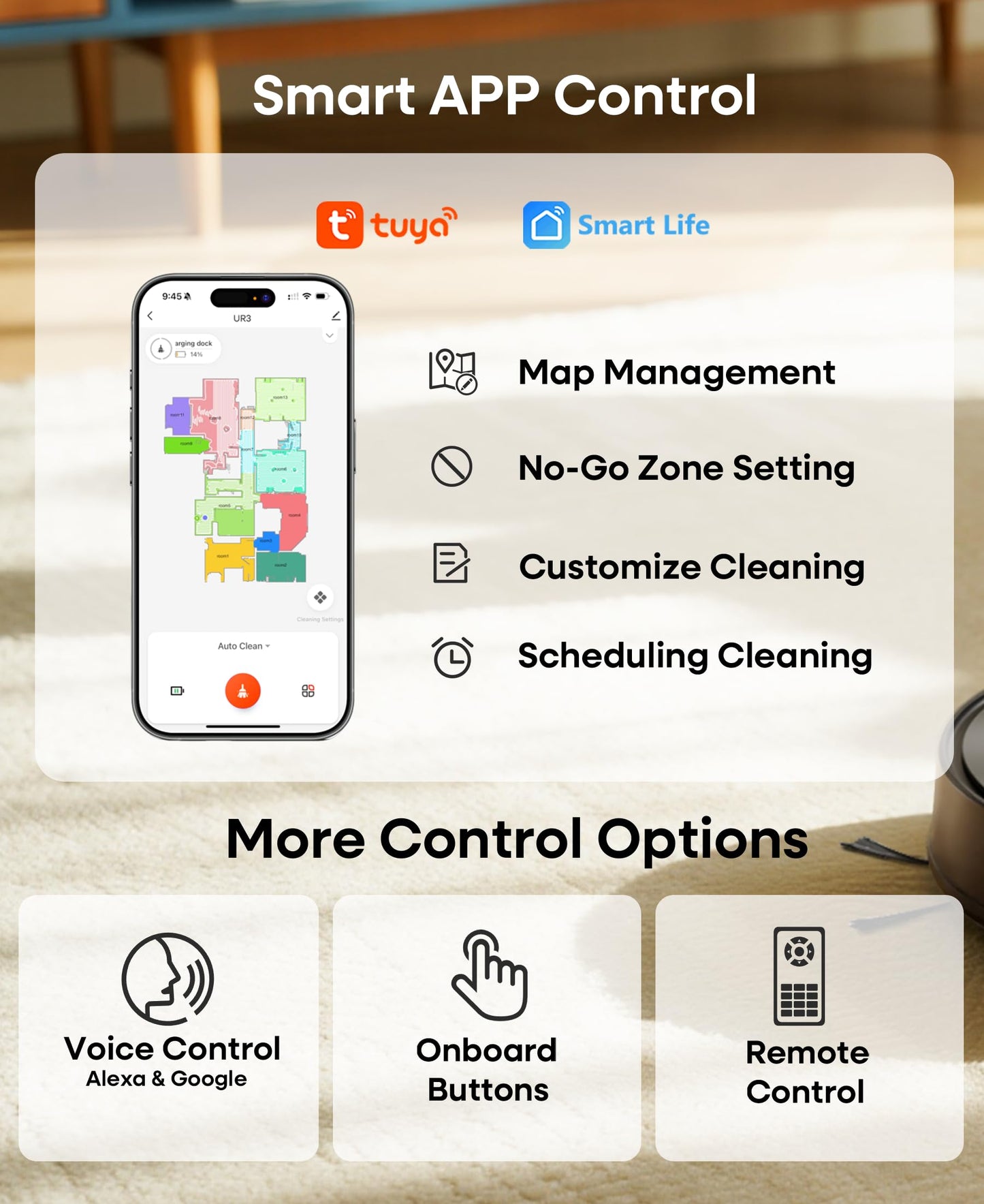 uninell Robot Vacuum and Mop Combo with Self-Emptying, Robotic Vacuum Cleaner 7000Pa & LiDAR Navigation, 180 Mins,90 Days Capacity, Home Mapping, for Pet Hair/Hard Floors/Carpets, App/Alexa Control