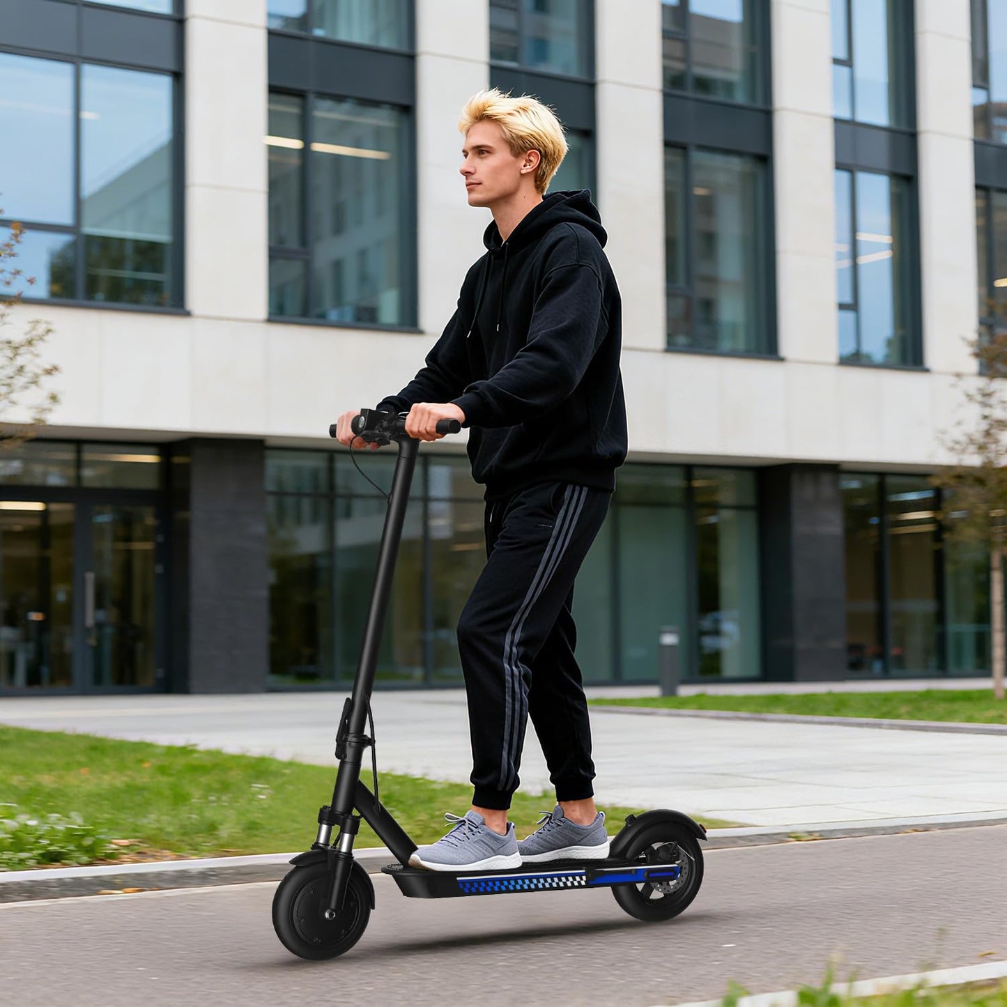 Electric Scooter Adult 350W/500W Motor, Top Speed 19/22 mph, Max 18/22 Miles Ranges, Foldable E Scooters for Adults with Cruise Control APP Control Double Braking for Commuting