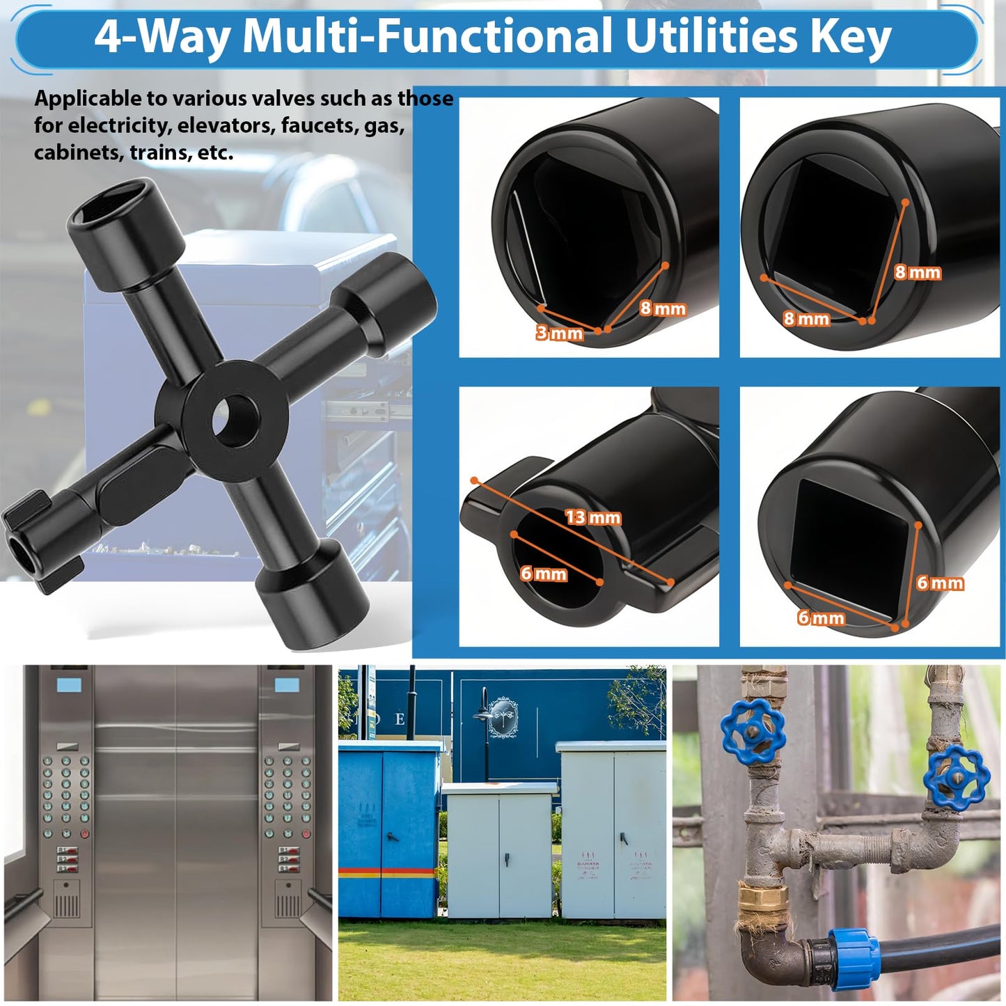 Kavedod Plumbing Tools, Angle Stop Removal Tool with compression sleeve puller tool 1/2, Quick Repair Plumbing Wrench Kit for Installing/Removing Compression Rings, Nuts and Angle Stops