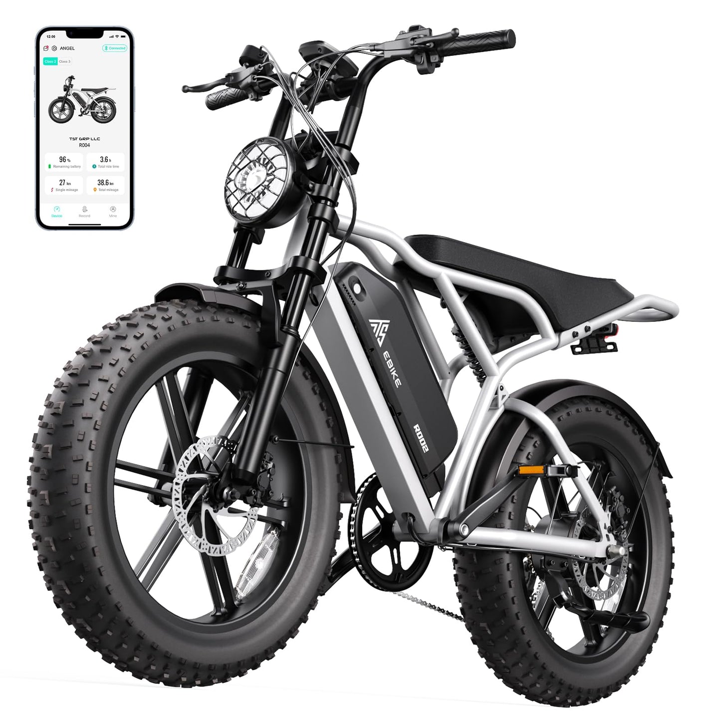 TST Electric Bike for Adults 1500W Peak 20" Fat Tire All-Terrain E-Bike 60 Miles 28 MPH Electric Dirt Bike - 48V 15 AH Battery Tested to UL 2849 Powered Electric Bicycle