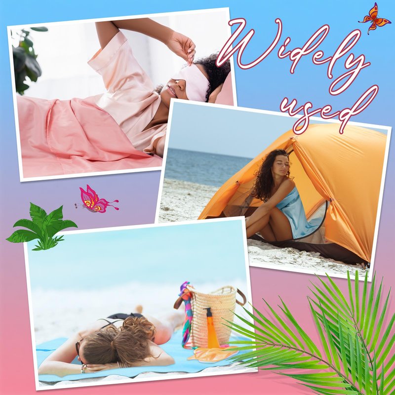 Irenare 2 Pcs Tan Sleep Sack Reusable Body Self Tanners Lightweight Breathable Sleeping Sac Protect Sheets from Dark Tanner for Bed Travel Sleeping Bag(Pink, Blue)