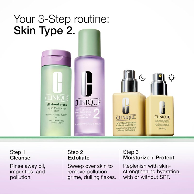 Clinique Clarifying Lotion 2 | Gentle Exfoliator For Dry Combination Skin Types | Face Toner With Witch Hazel | Step 2 in 3-Step Skin Care Routine, 16.5 Fl Oz