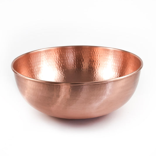 ALFIQ Handcrafted Copper Pedicure Bowl, 16 Inches, Hammered Design, Matte Finish